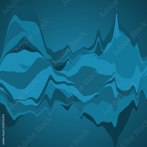 Big data visualization. Streamgraph. Futuristic infographic. Inf