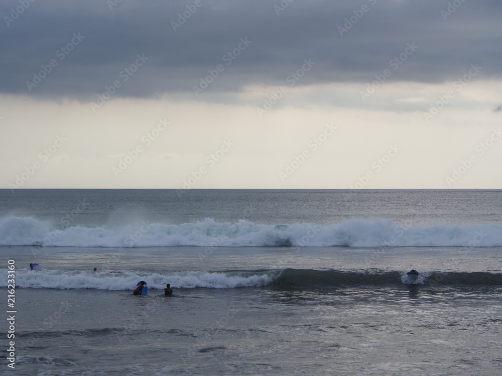 Big Wave for surfing at Kuta Beach, Bali Island. Travel in Indonesia, 12th October 2012