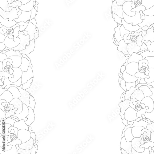 Begonia Flower, Picotee Outline Border