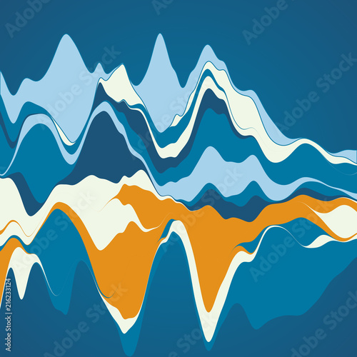 Big data visualization. Streamgraph. Futuristic infographic. Inf