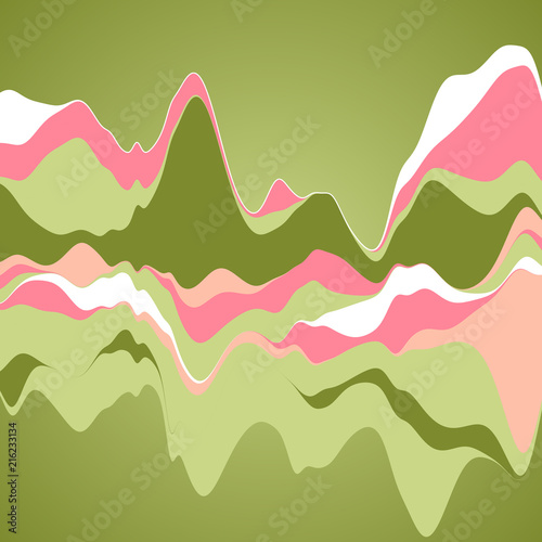 Big data visualization. Streamgraph. Futuristic infographic. Inf