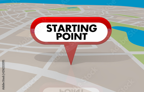 Starting Point Beginning First Stop Spot Map Pin 3d Illustration