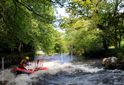 Rafting On The River Ttyweryn Near Bala In North Wales.