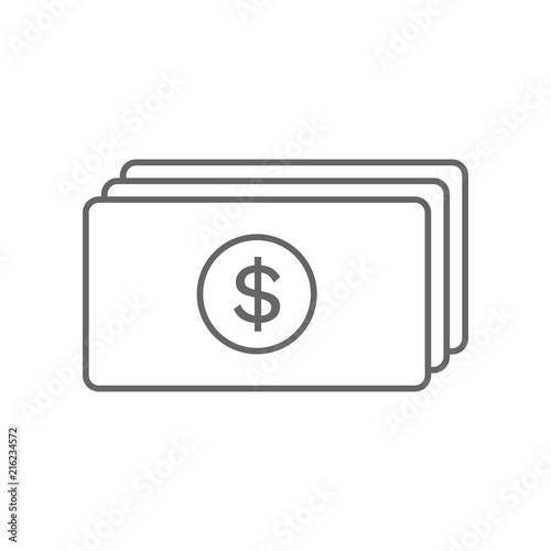 Stack of dollar banknotes. Vector.