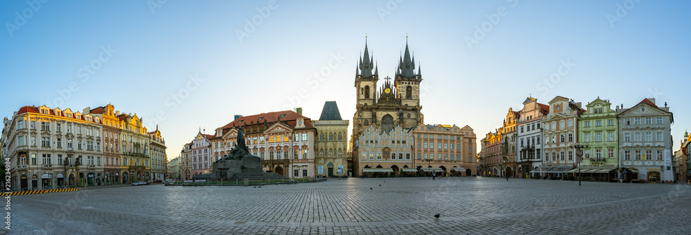 Panorama view of old town square in Prague city, Czech Republic