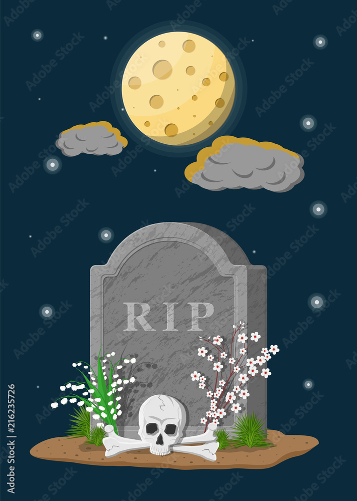 Rip Gravestone Night