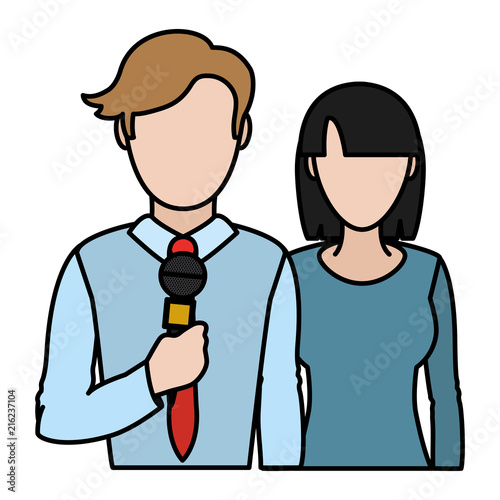 color man and woman partner news reporters