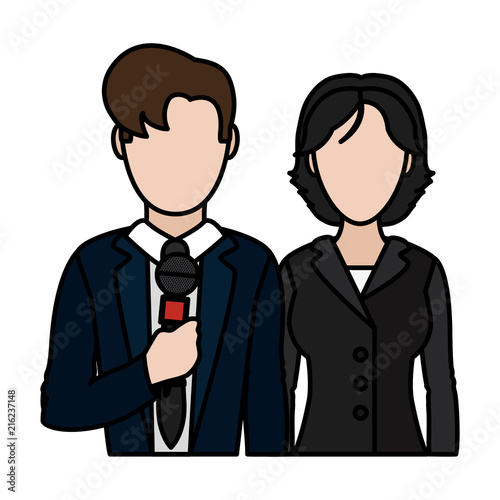color man and woman partner reporters information
