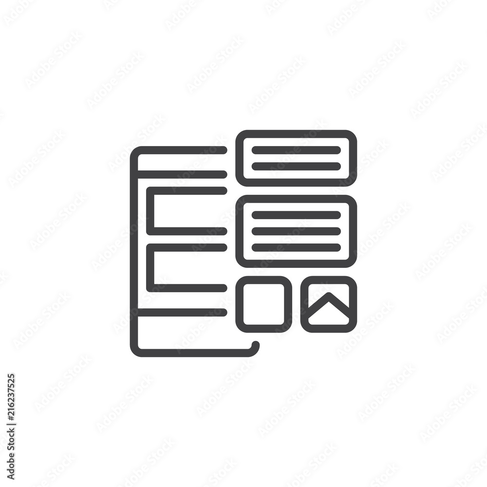Mobile apps outline icon. linear style sign for mobile concept and web design. Phone with apps simple line vector icon. Symbol, logo illustration. Pixel perfect vector graphics Mobile apps outline icon. linear style sign for mobile concept and web design. Phone with apps simple line vector icon. Symbol, logo illustration. Pixel perfect vector graphics