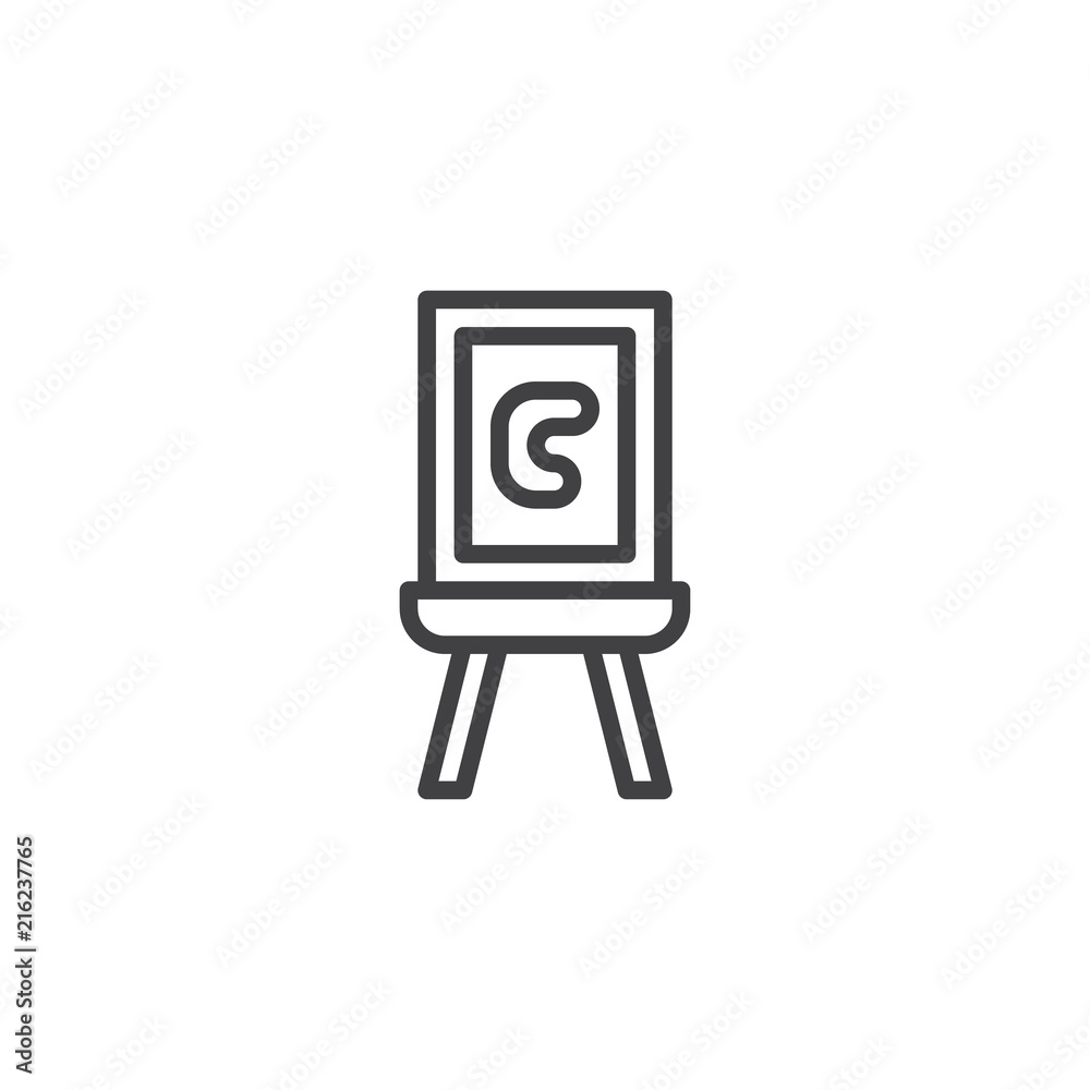 Canvas outline icon. linear style sign for mobile concept and web design. Easel with a canvas for painting simple line vector icon. Symbol, logo illustration. Pixel perfect vector graphics Canvas outline icon. linear style sign for mobile concept and web design. Easel with a canvas for painting simple line vector icon. Symbol, logo illustration. Pixel perfect vector graphics