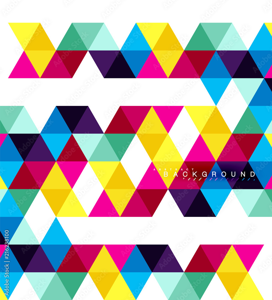 Multicolored triangles abstract background, mosaic tiles concept Multicolored triangles abstract background, mosaic tiles concept