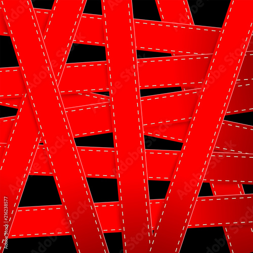 Design of a set of red straps.