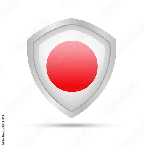 Shield with Japan flag on white background. Vector illustration. Free Download Shield with Japan flag on white background. Vector illustration. - GFXLoad