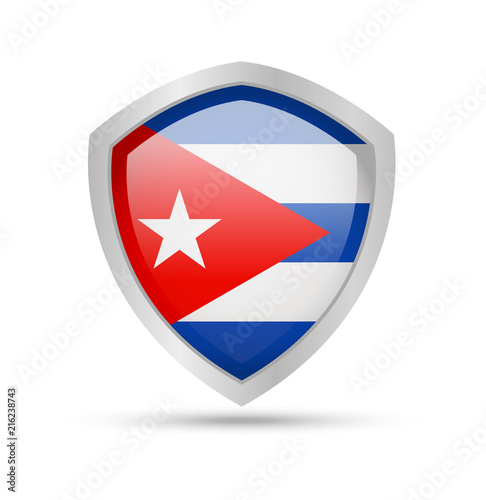 Shield with Cuba flag on white background. Vector illustration. Free Download Shield with Cuba flag on white background. Vector illustration. - GFXLoad