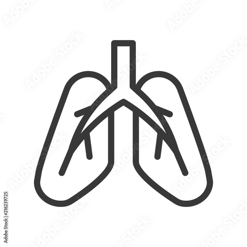 lungs, human organ related outline icon