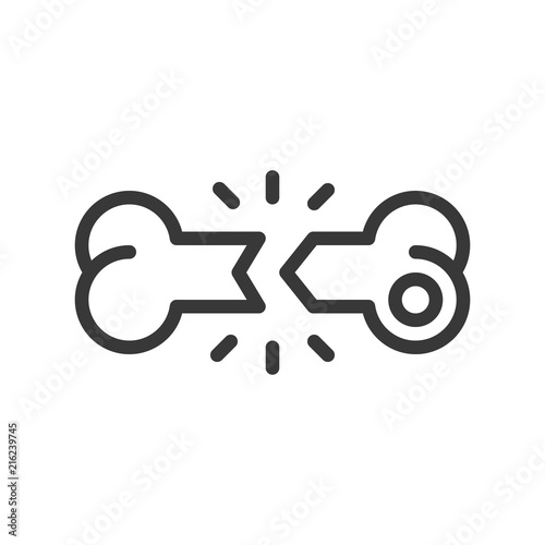bone fracture simple outline icon