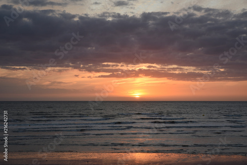 Coucher de soleil à Cayeux-sur-Mer, France