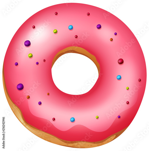 A pink isolated donut