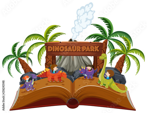 A pop up book dinosaur theme