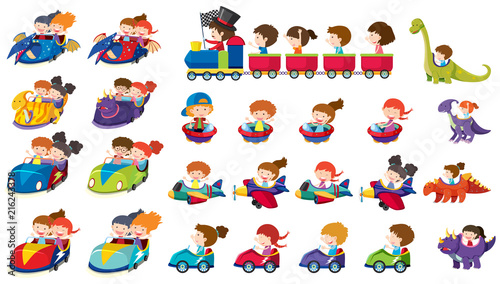 A set of children rides