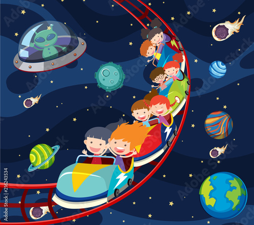 A fun roller coaster space