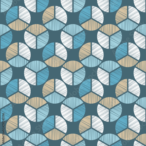 Polka dot seamless pattern. Geometric background. Brushwork. Hand hatching. Scribble texture. Тextile rapport.