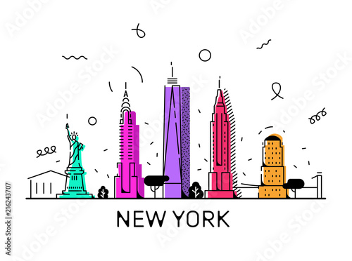 New York city memphis vector style, 80 s, 90 s