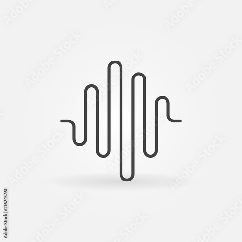 Sound wave vector icon in thin line style