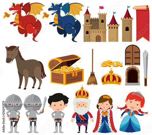 Set of fantasy queen and king set