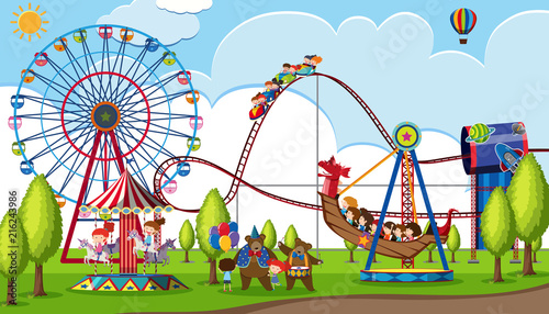 Children at theme park