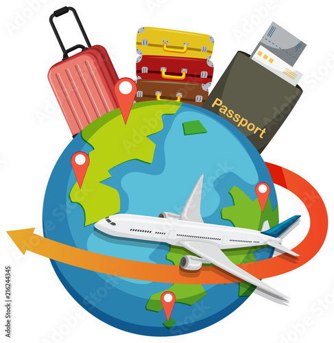 A tourist element on white background