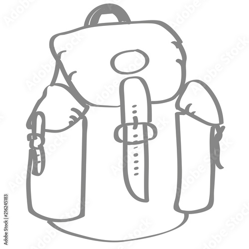 Handgezeichneter Rucksack in grau