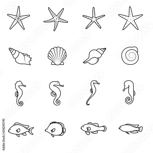 Ocean animal set