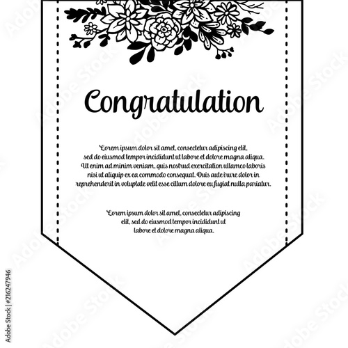 Vector vintage card with floral ornament design illustration collection