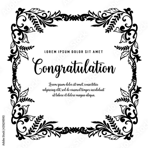 Collection congratulation floral design hand draw vector illustration