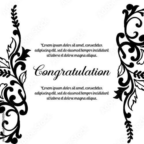 Collection congratulation floral design hand draw vector illustration