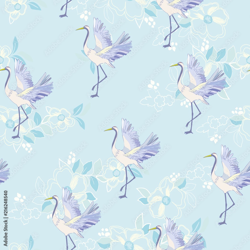 crane, pattern, vector, illustration crane, pattern, vector, illustration