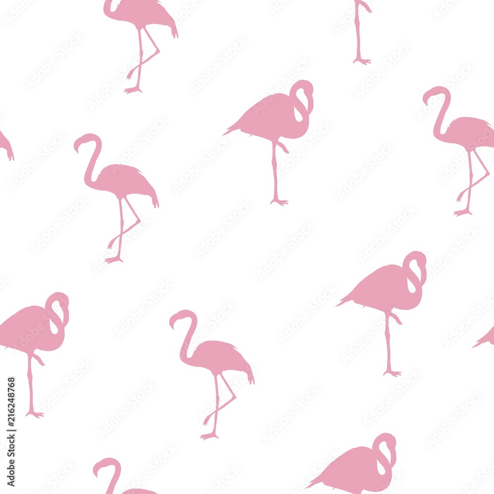 Obraz premium Vector seamless pattern with flamingo