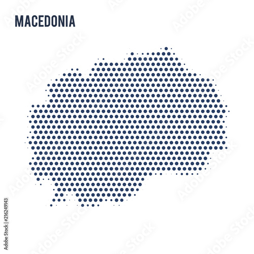 Dotted map of Macedonia isolated on white background.