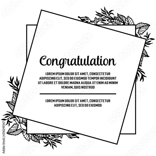 Congratulation card floral design art vector illustration