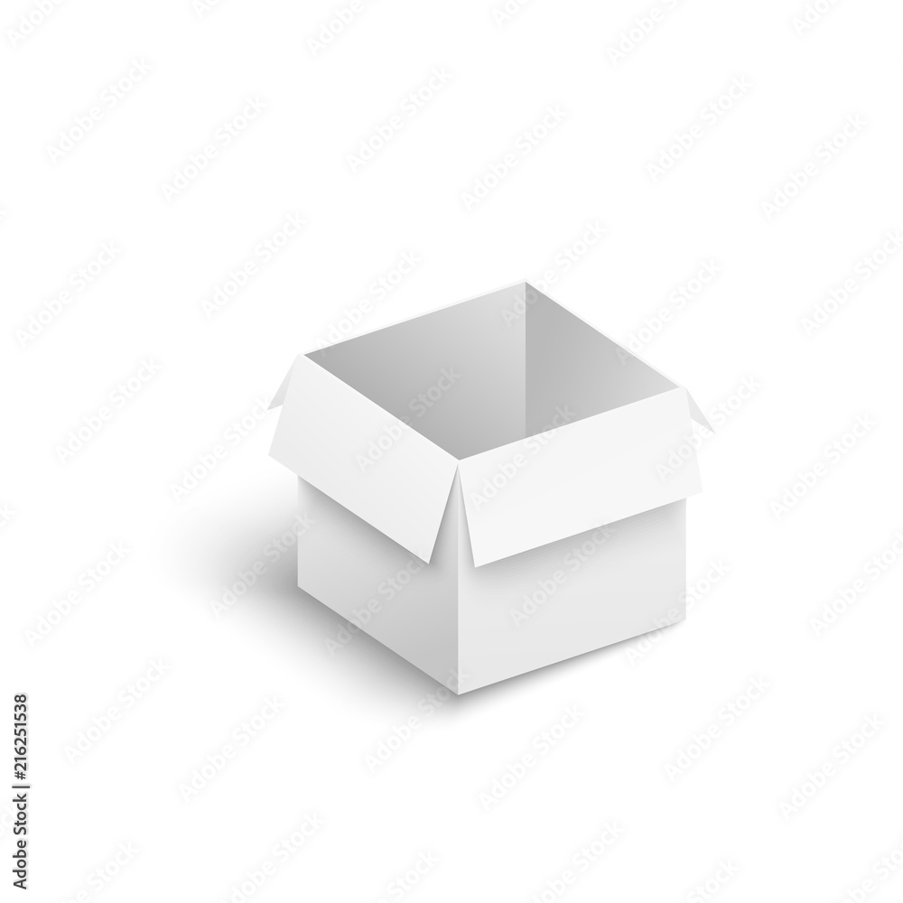 Fototapeta premium Open box on white background. Vector illustration.