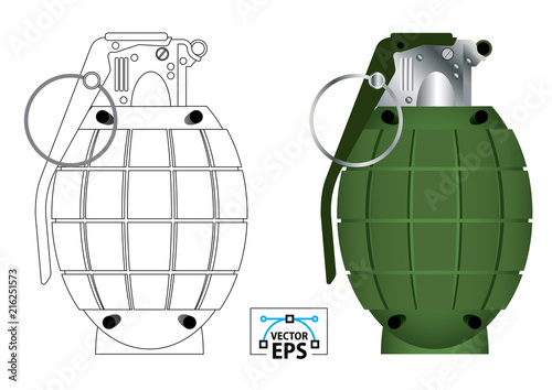 Frangmentation hand grenade vector illutration