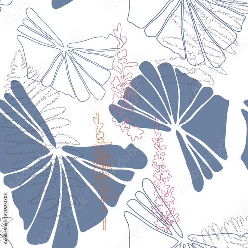 Floral botanical vector seamless pattern with hand drawn agrimony herb flower...