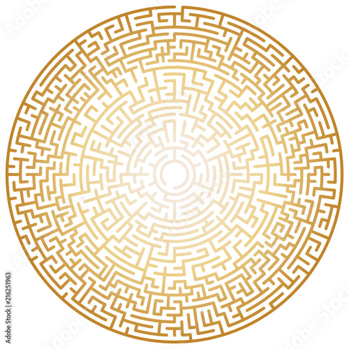 Maze circle. Labyrinth. Maze symbol. Isolated on white background