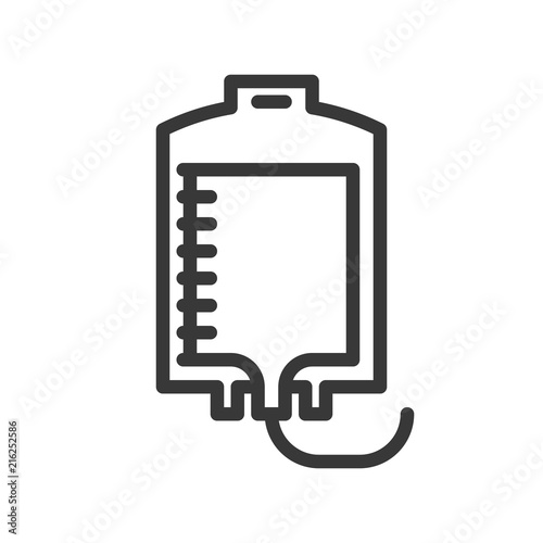 blood bag, blood donation or transfusion simple outline icon