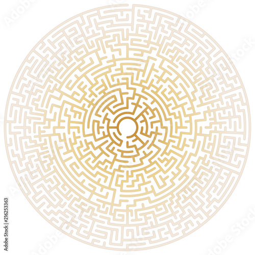 Maze circle. Labyrinth. Maze symbol. Isolated on white background