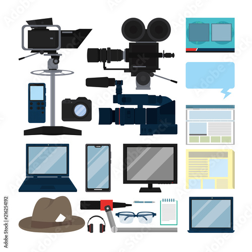 Set of journalism icons