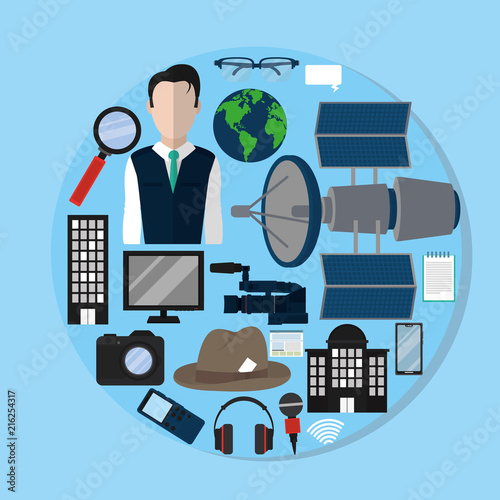 Set of journalism icons