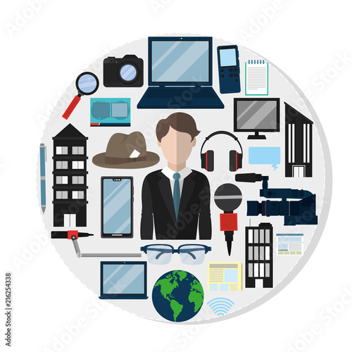 Set of journalism icons