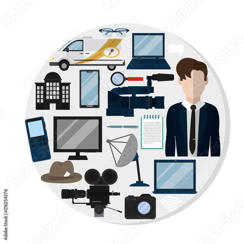 Set of journalism icons